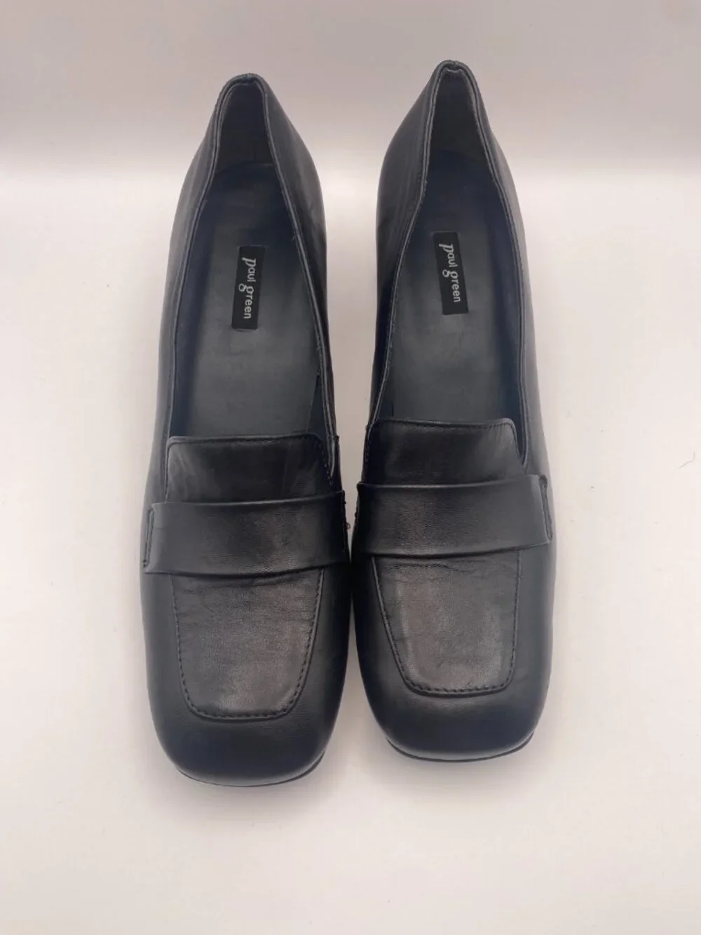 Paul Green Womens Winona Loafer Pump In Black Leather Sz 10.5